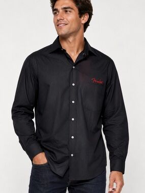 Authentic Fender Branded Long Sleeve Button-Up Shirt Size S